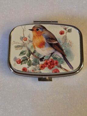 New Robin Portable Pill Box or Small Storage Container